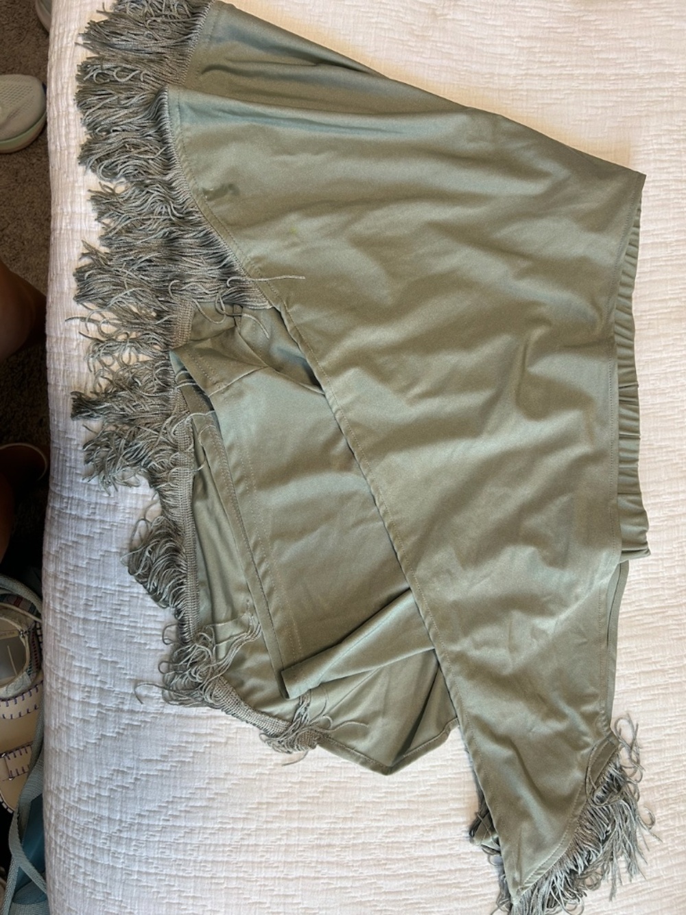 Silver /Gray Tie In Front, Tassell Skort